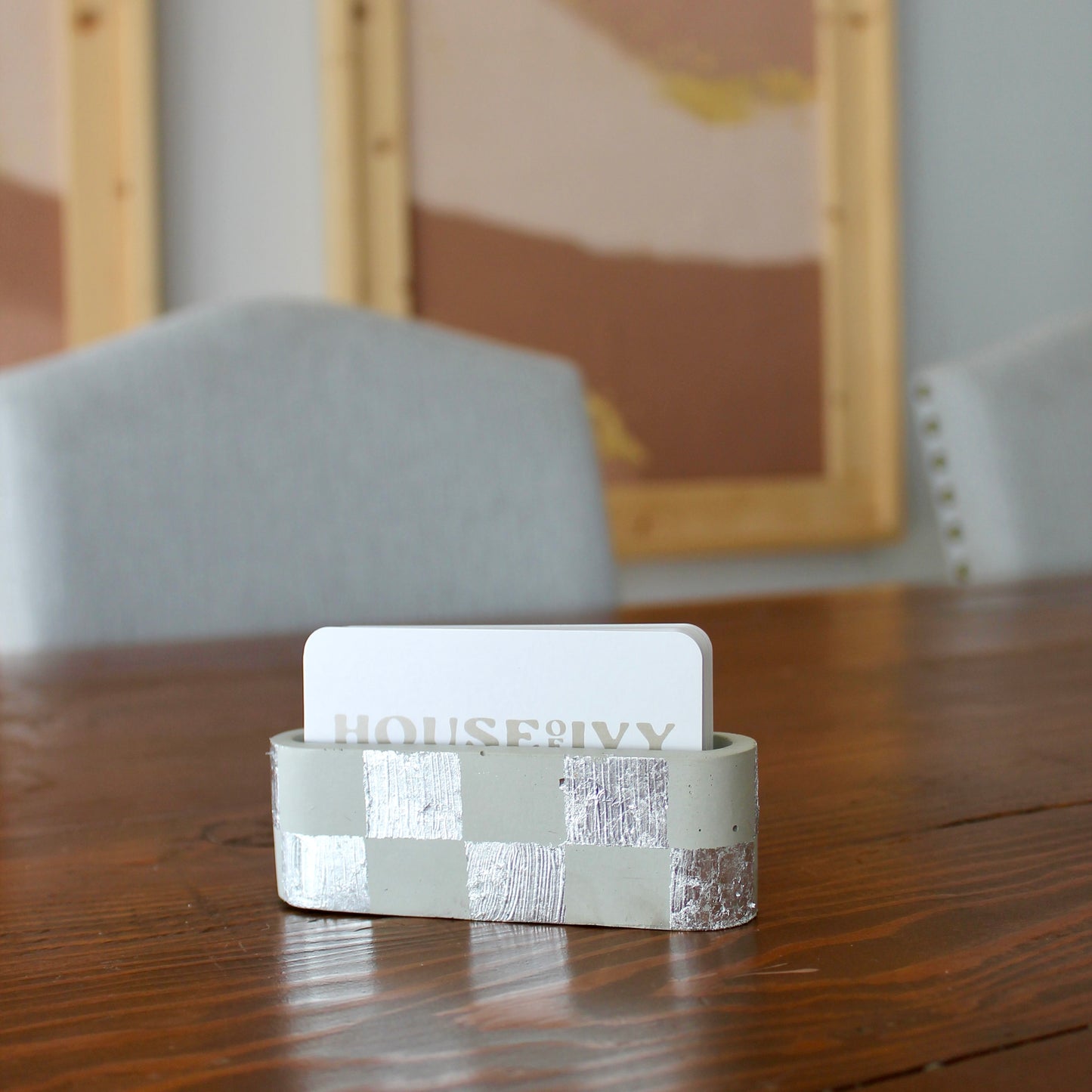 Checkered Business Card Holder