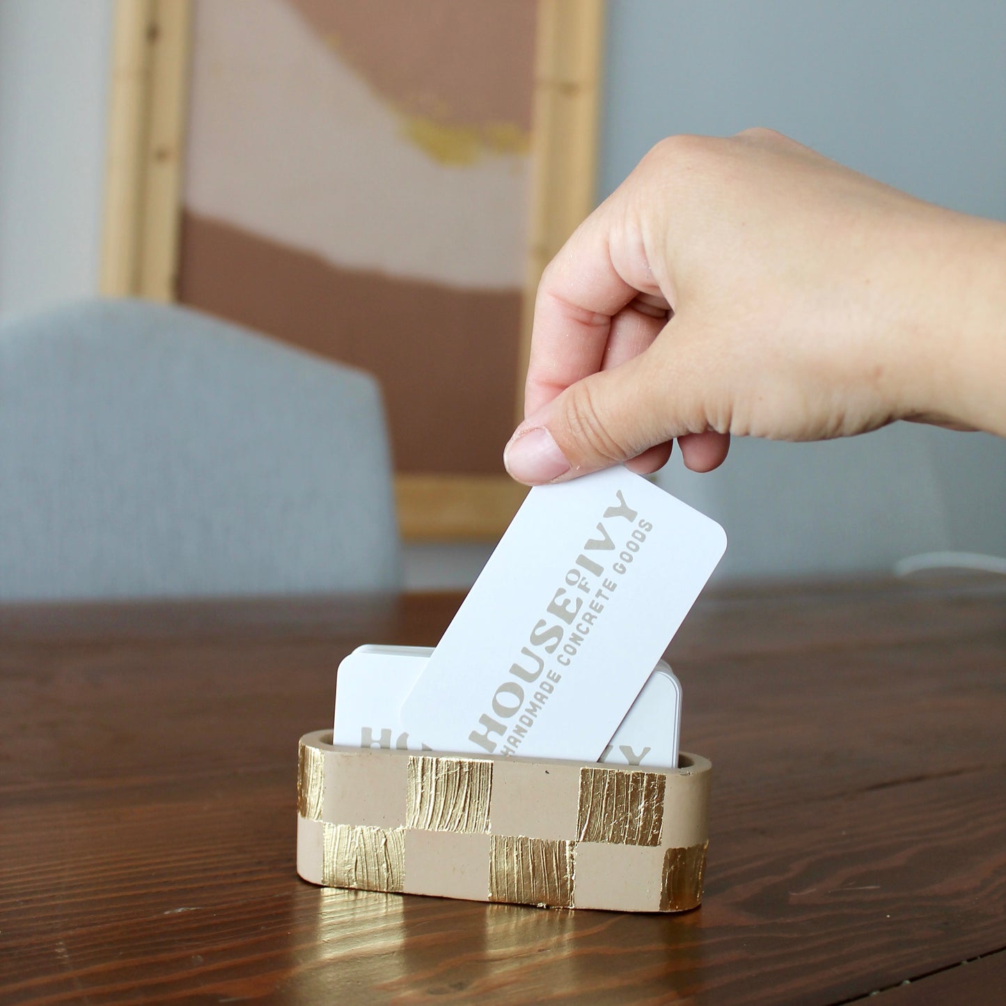 Checkered Business Card Holder