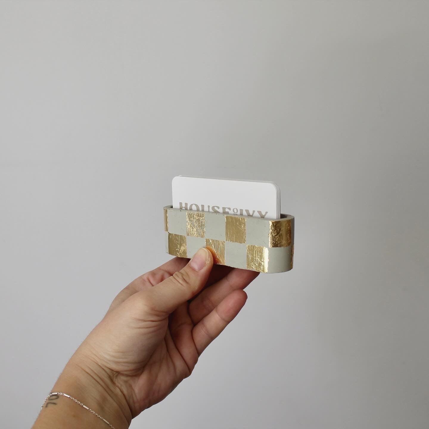 Checkered Business Card Holder