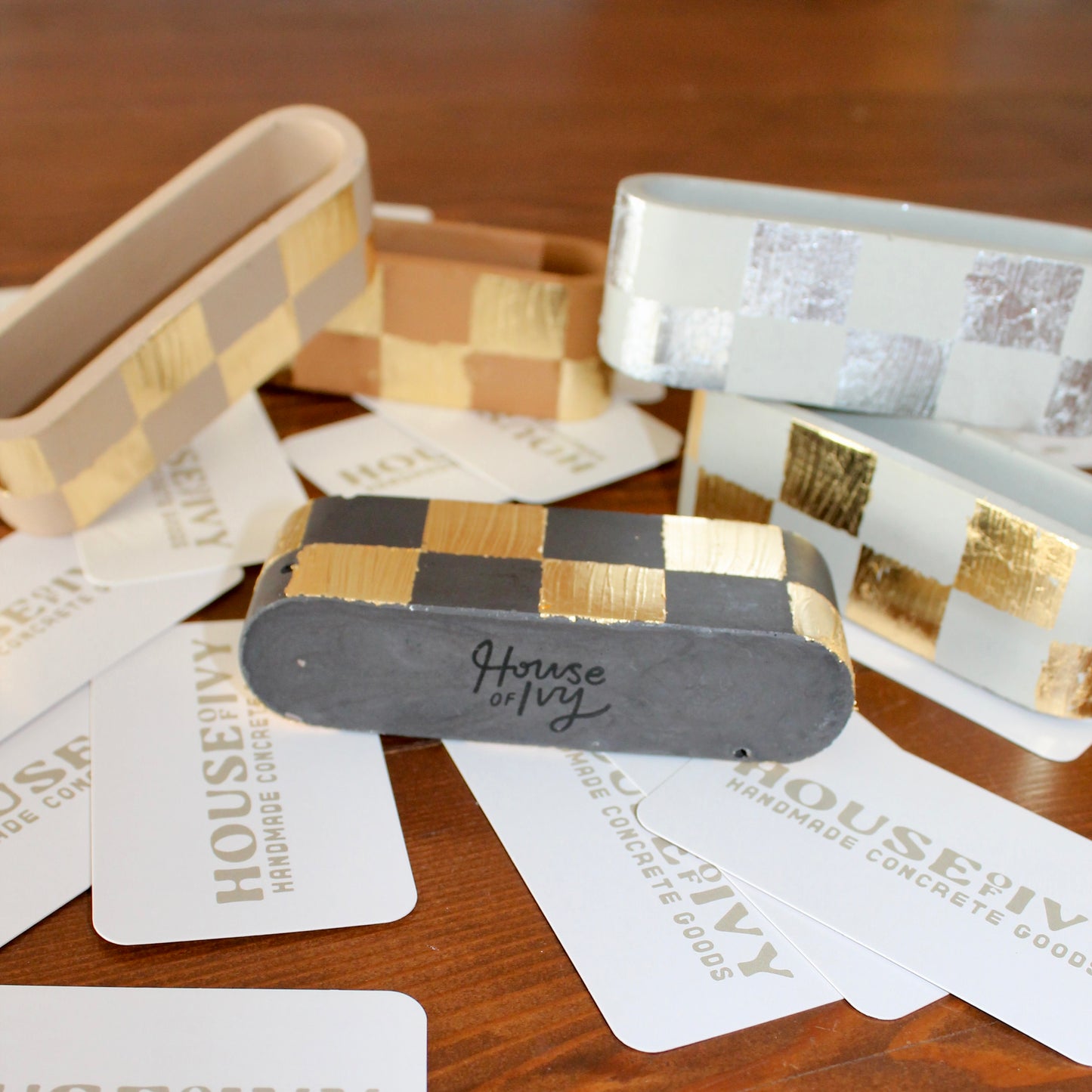 Checkered Business Card Holder