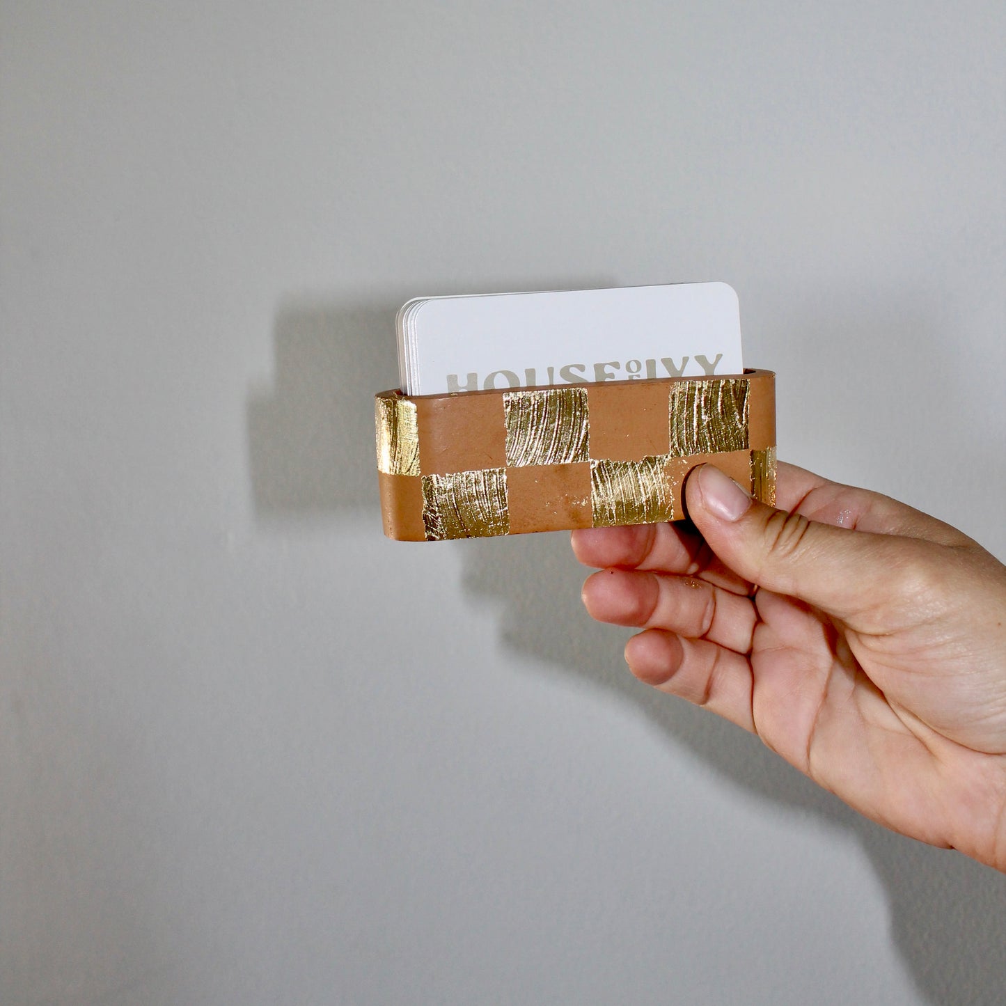 Checkered Business Card Holder