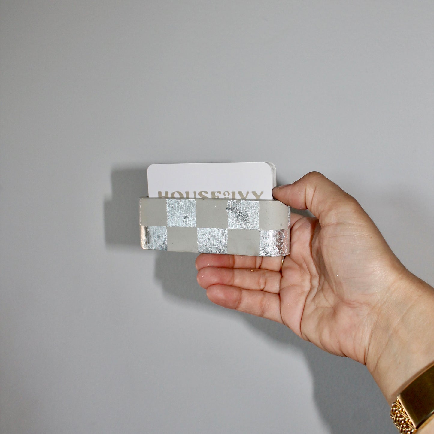 Checkered Business Card Holder