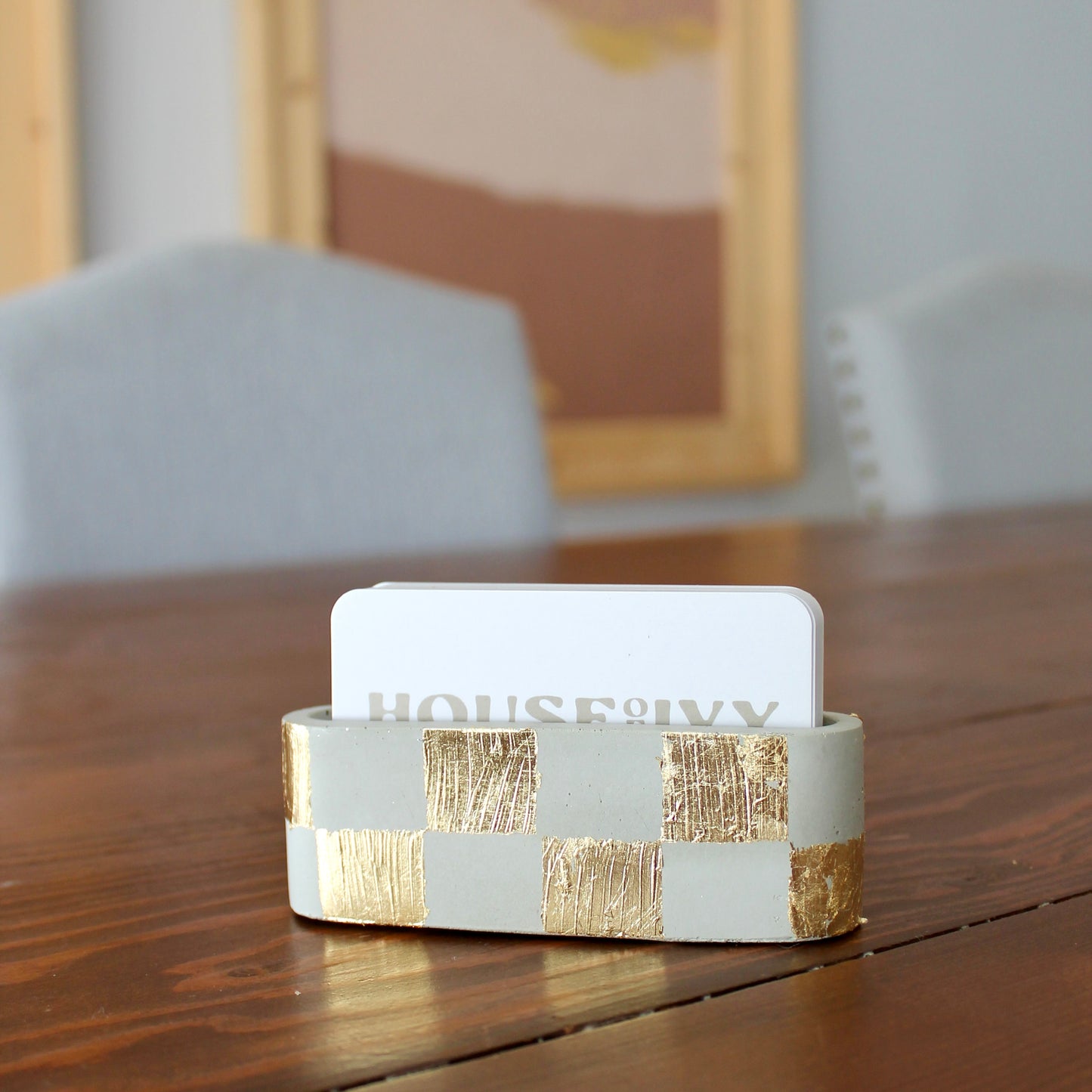 Checkered Business Card Holder