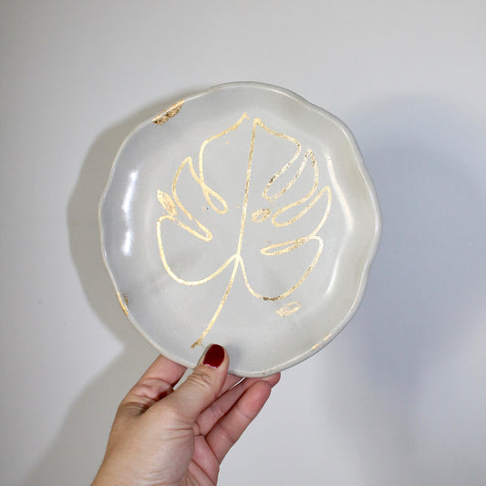 Gold Monstera Clearwater tray