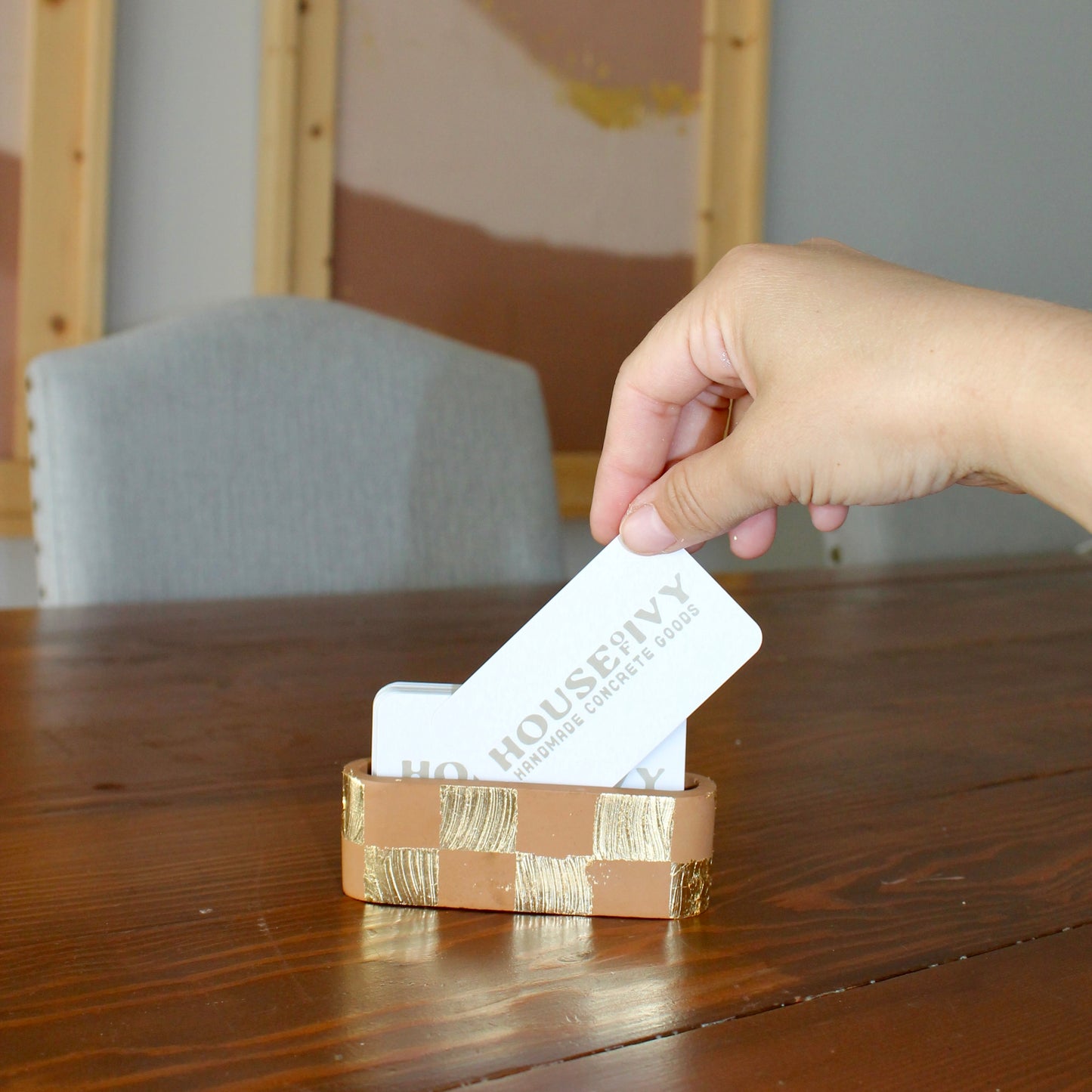 Checkered Business Card Holder