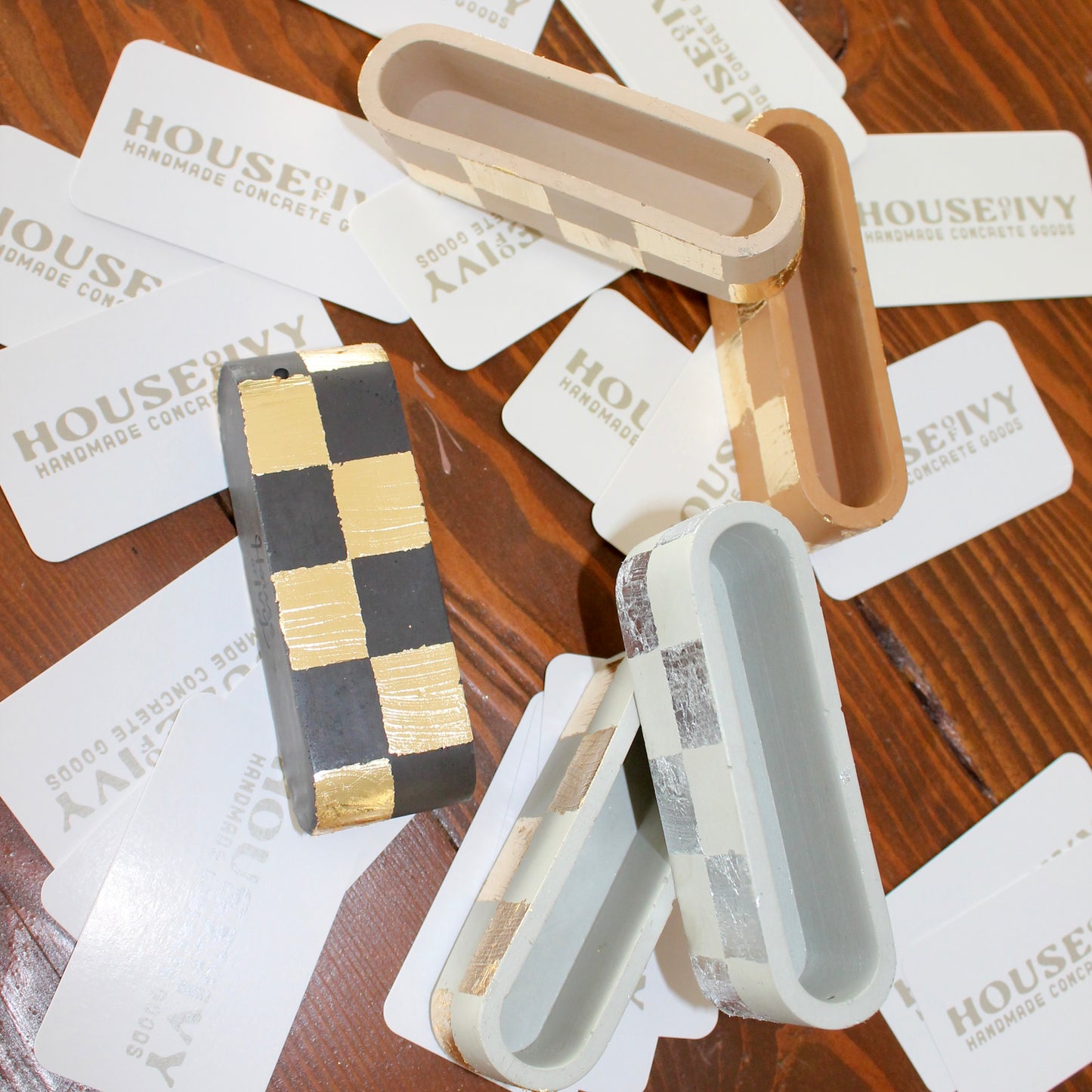 Checkered Business Card Holder