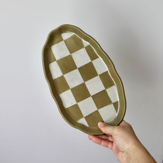 Warehouse Sale Checkered Oyster Tray