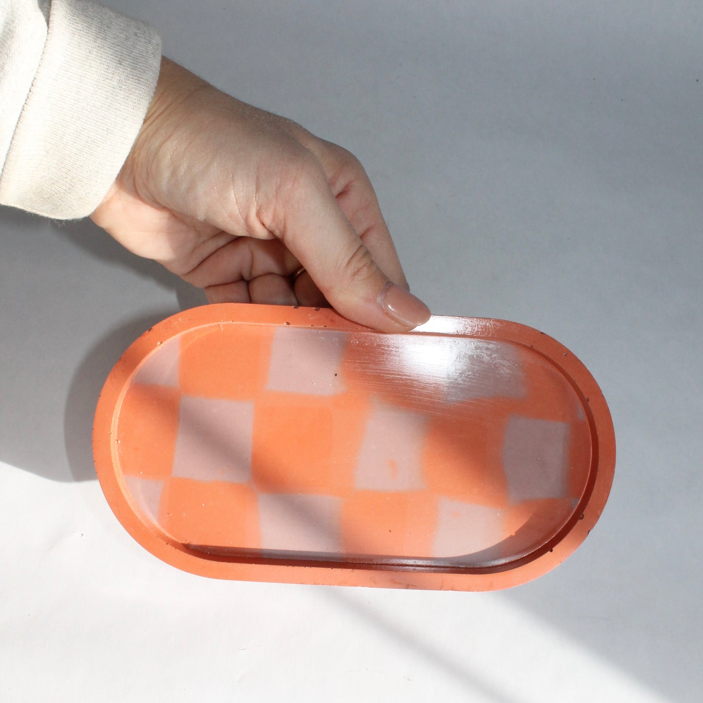 Warehouse Sale Checkered Oval Tray