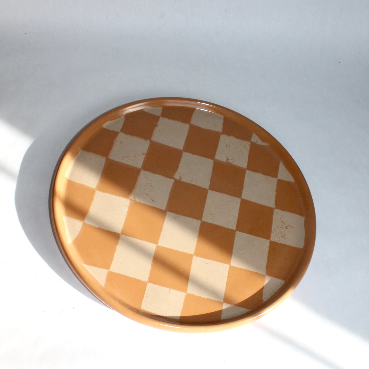 Warehouse Sale Round Checkered Tray