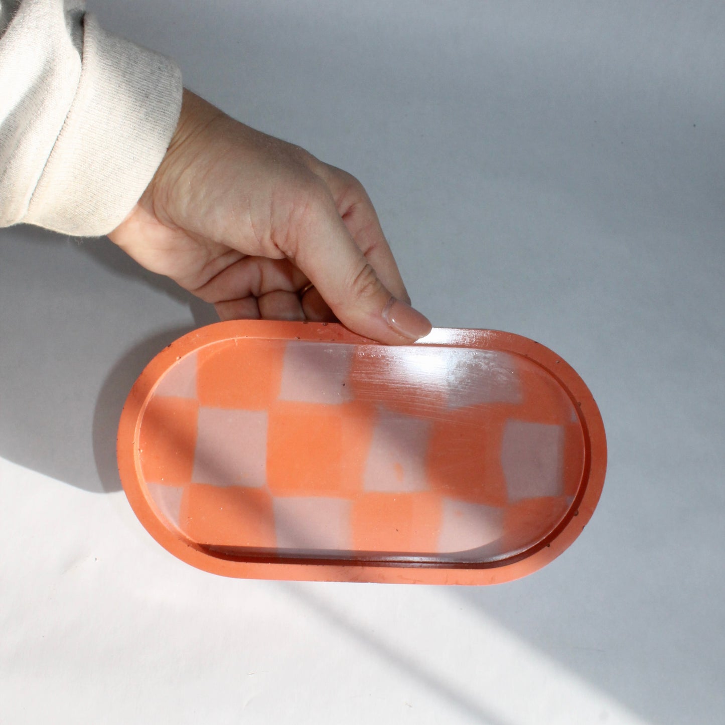 Warehouse Sale Checkered Oval Tray