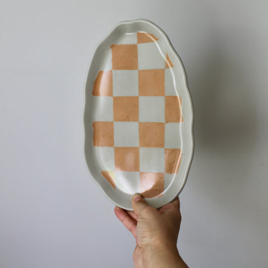 Warehouse Sale Checkered Oyster Tray