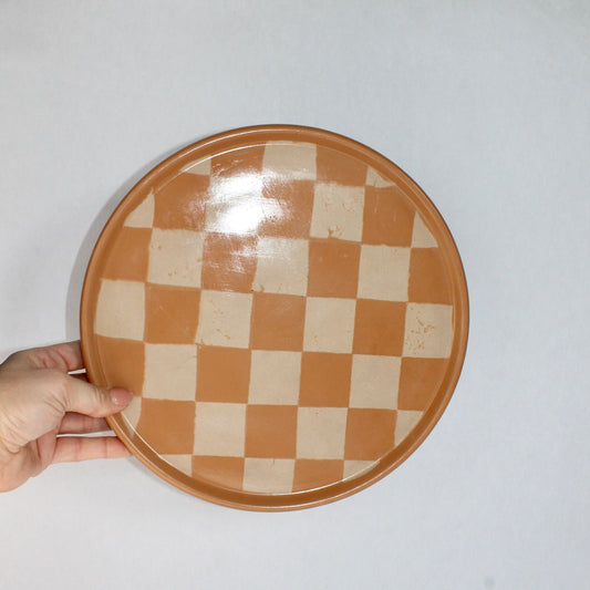 Warehouse Sale Round Checkered Tray