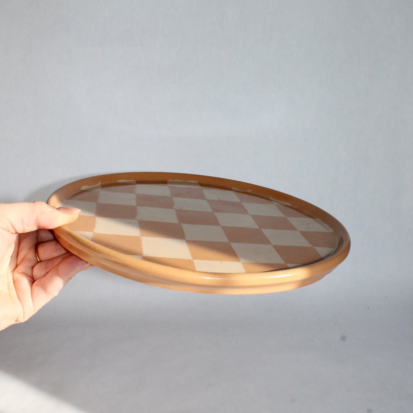 Warehouse Sale Round Checkered Tray