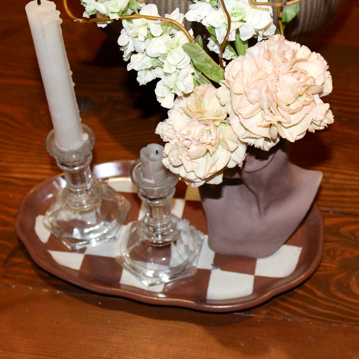 Colorful Checkered Oyster Tray