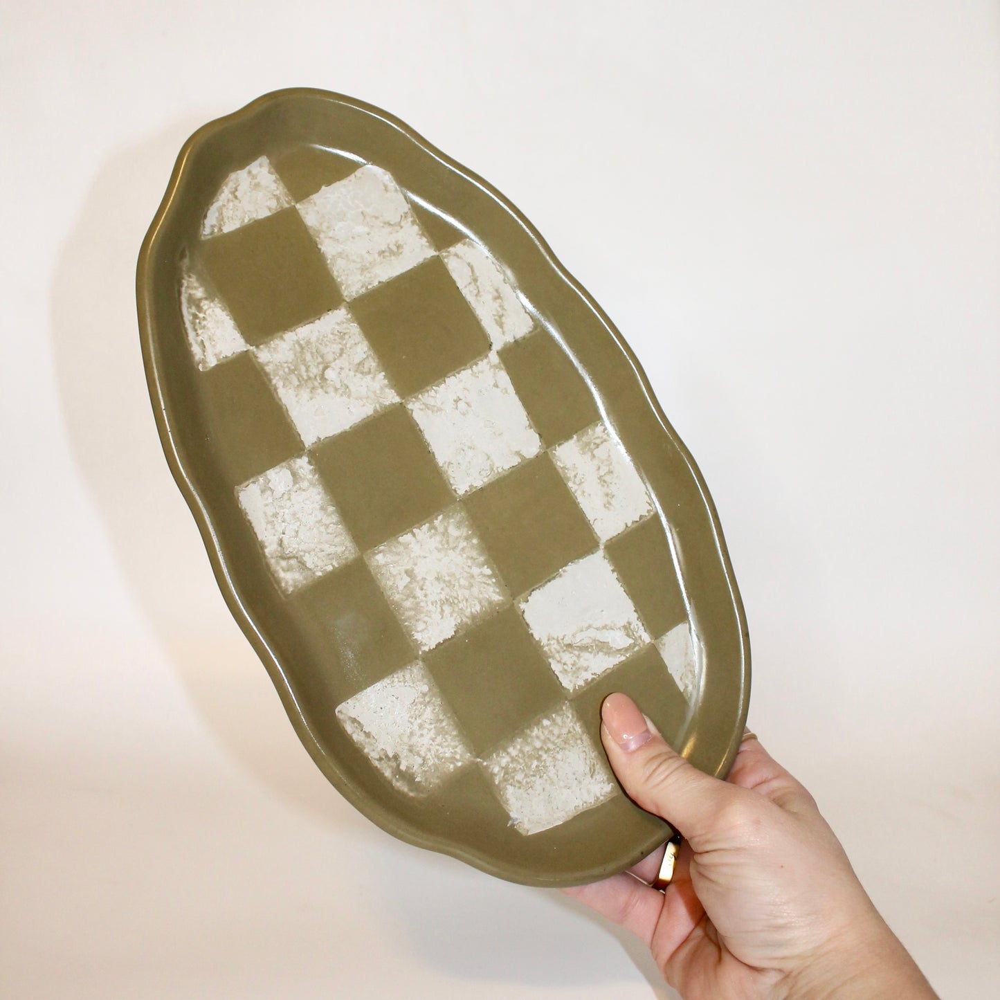 Colorful Checkered Oyster Tray