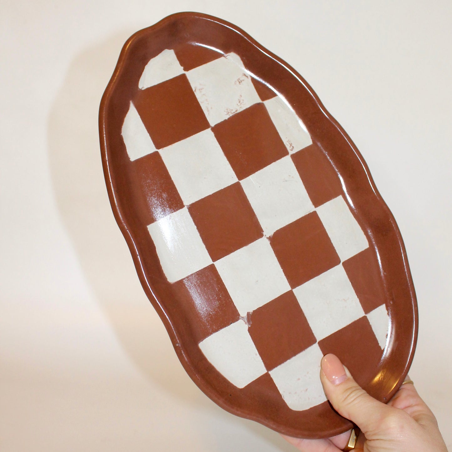 Colorful Checkered Oyster Tray